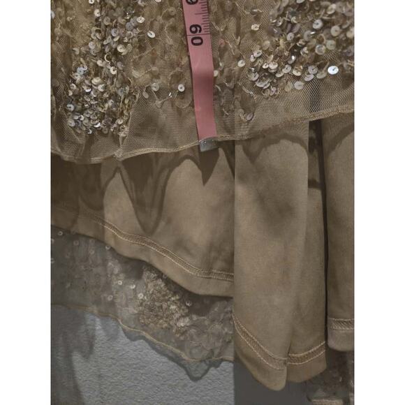 Mac Duggal Women's 5619 Plus Size 20 Nude Beige Beaded Sequin Gown Formal Dress - Picture 11 of 16